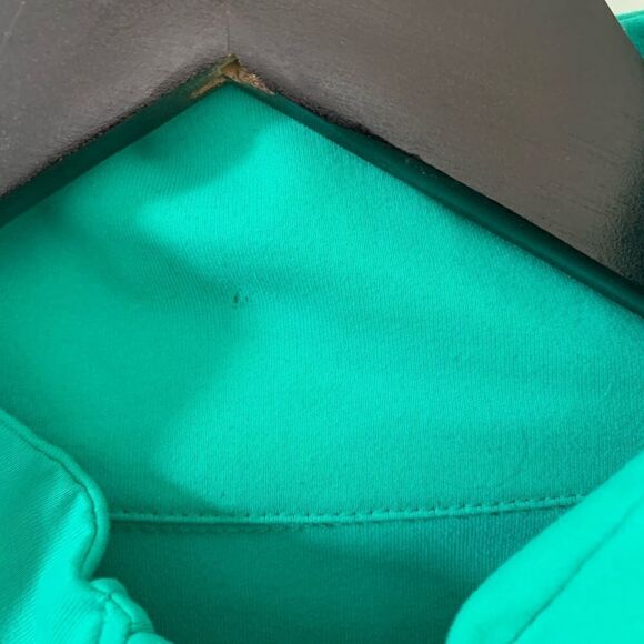 90 Degrees By Reflex Green Ruffled Zip Sweater - Picture 6 of 9